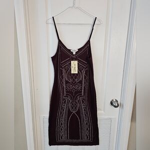 Elegant Beaded Purple Dress
